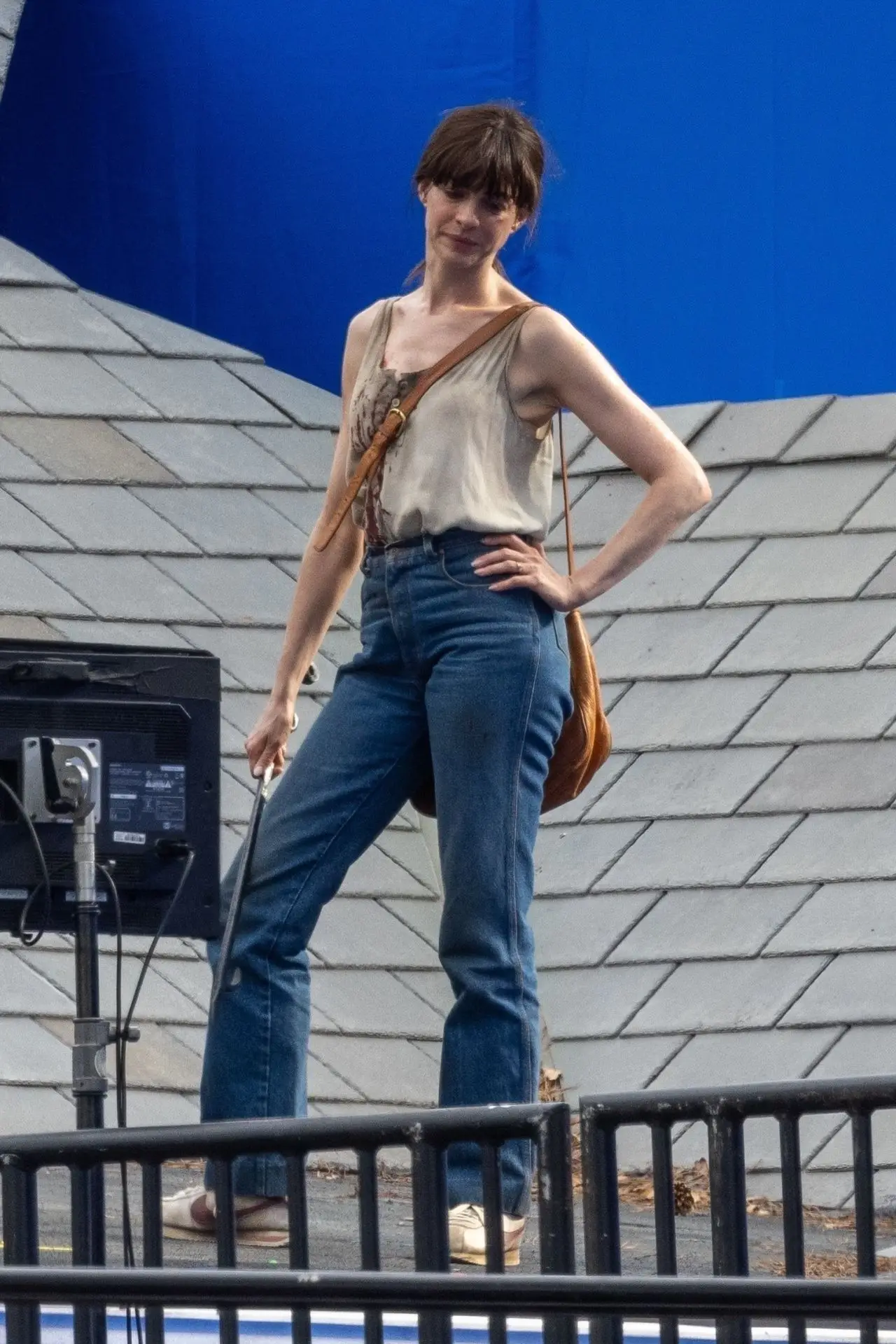 Anne Hathaway at Flowervale Street Filming Set in Atlanta6